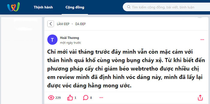 Chị Hoài Thương, TP Hồ Chí Minh chia sẻ