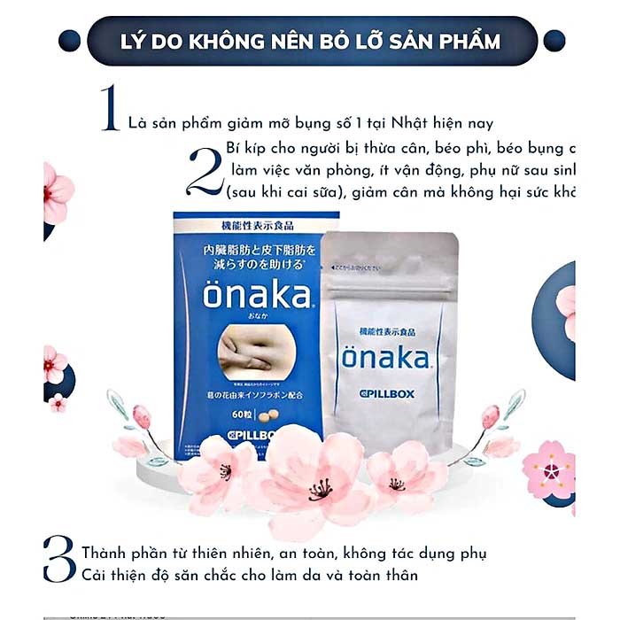 Viên uống Onaka giảm béo bụng có hiệu quả giảm béo tuy nhiên tác dụng hơi chậm